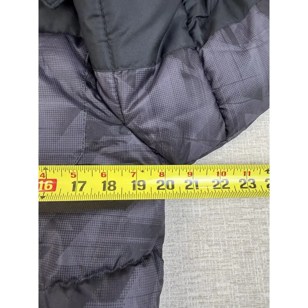 Xersion Boys Medium 10/12 Black Gray Camo Puffer Jacket Hooded Fleece Lined